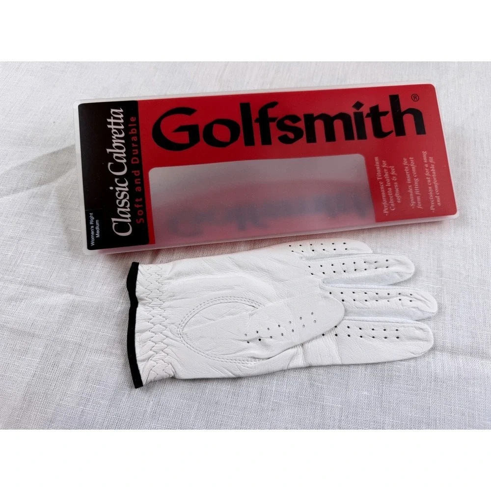 NEW Golfsmith Classic Cabretta Leather Golf Glove Womens Right Medium White NWT